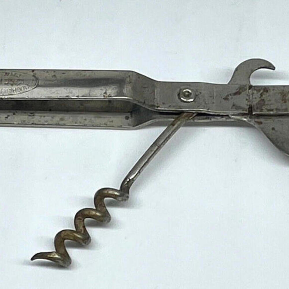 Vintage Vaughan Can Bottle Opener Corkscrew Tempered Tool Steel USA